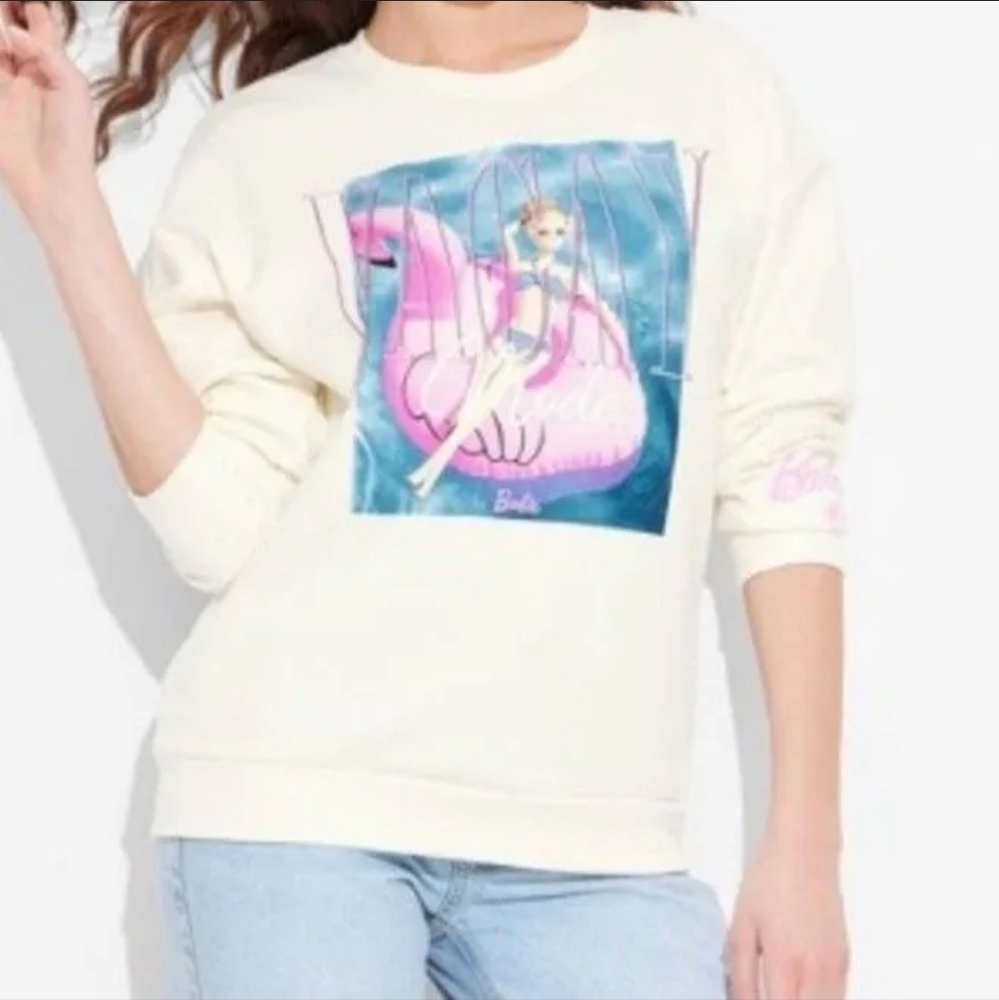NWT Barbie Graphic Sweatshirt Crewneck 2X Vacay Comfy